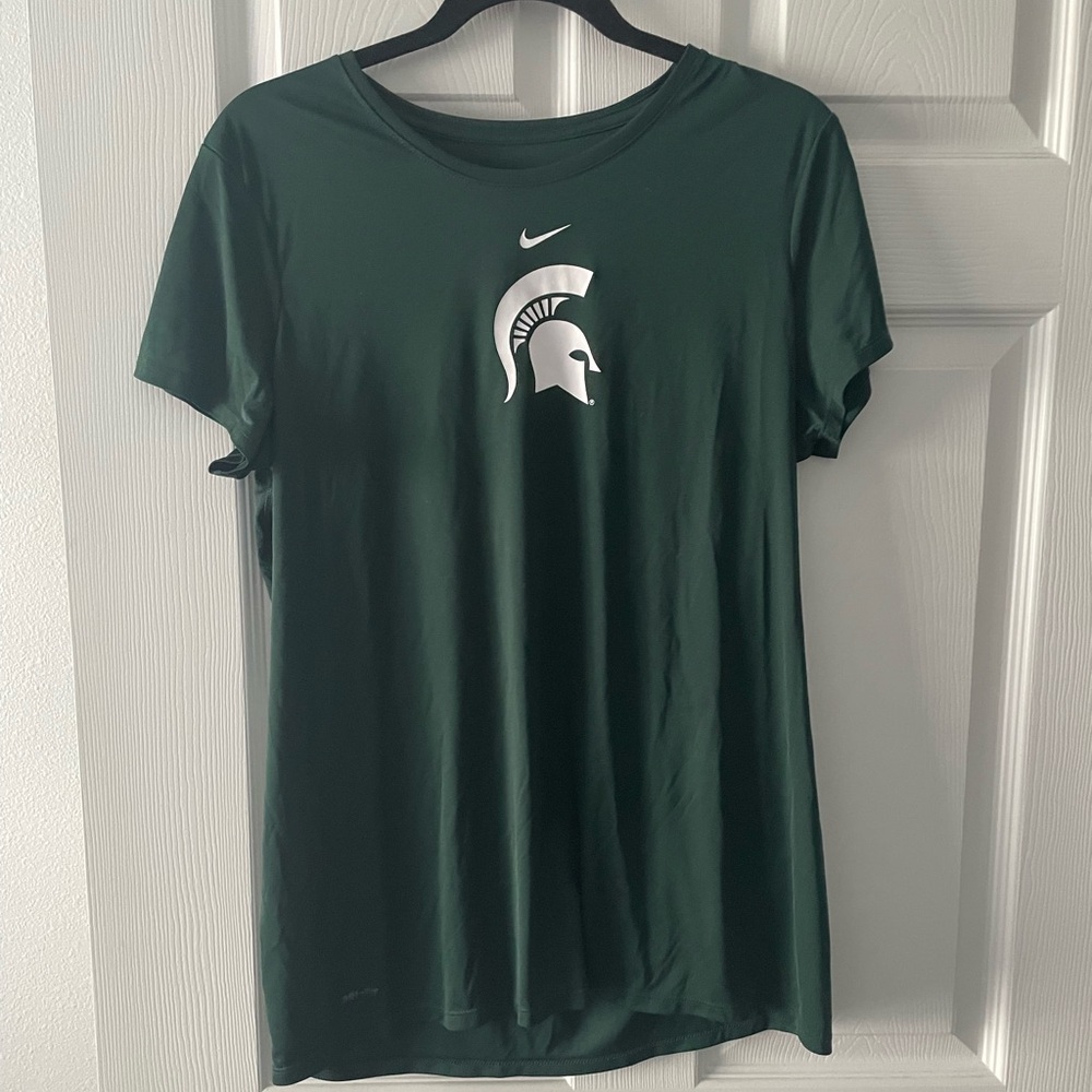 Nike Green T-Shirt with Michigan State Spartan Logo
